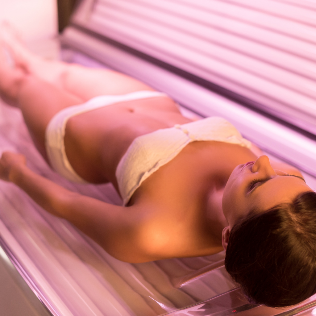 Avoid Tanning Beds
Tanning beds expose your skin to ultraviolet (UV) light which impacts the pigmentation of the skin. As we established with waxing, the light treatment works by targeting specific colors in your skin. By exposing yourself to UV light before IPL face treatments, you may end up with unwanted and uneven results.