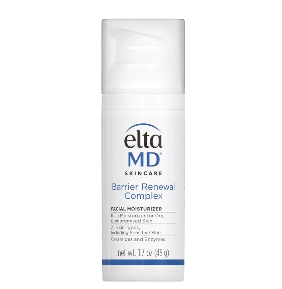 EltaMD Barrier Renewal Complex is an advanced formula that works to visibly minimize the appearance of fine lines and improve elasticity while significantly improving skin texture, tone and pore size. A selected blend of ceramides and other essential lipids help strengthen the barrier and restore its natural hydration system, peptides help smooth fine lines, while enzymes and vitamins help promote gentle exfoliation and minimize the appearance of redness. Clinically proven to moisturize and improve dry, compromised skin after a single application within 24 hours.*