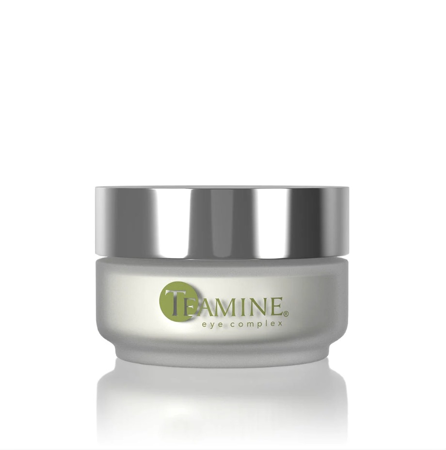 Revision Teamine® Eye Complex– Formulated with Green tea Extract, THD Ascorbate – the superior form of Vitamin C – and Hyaluronic Acid to effectively address the appearance of dark circles while also instantly brightening and smoothing the eye area plus reducing the appearance of fine lines and wrinkles.