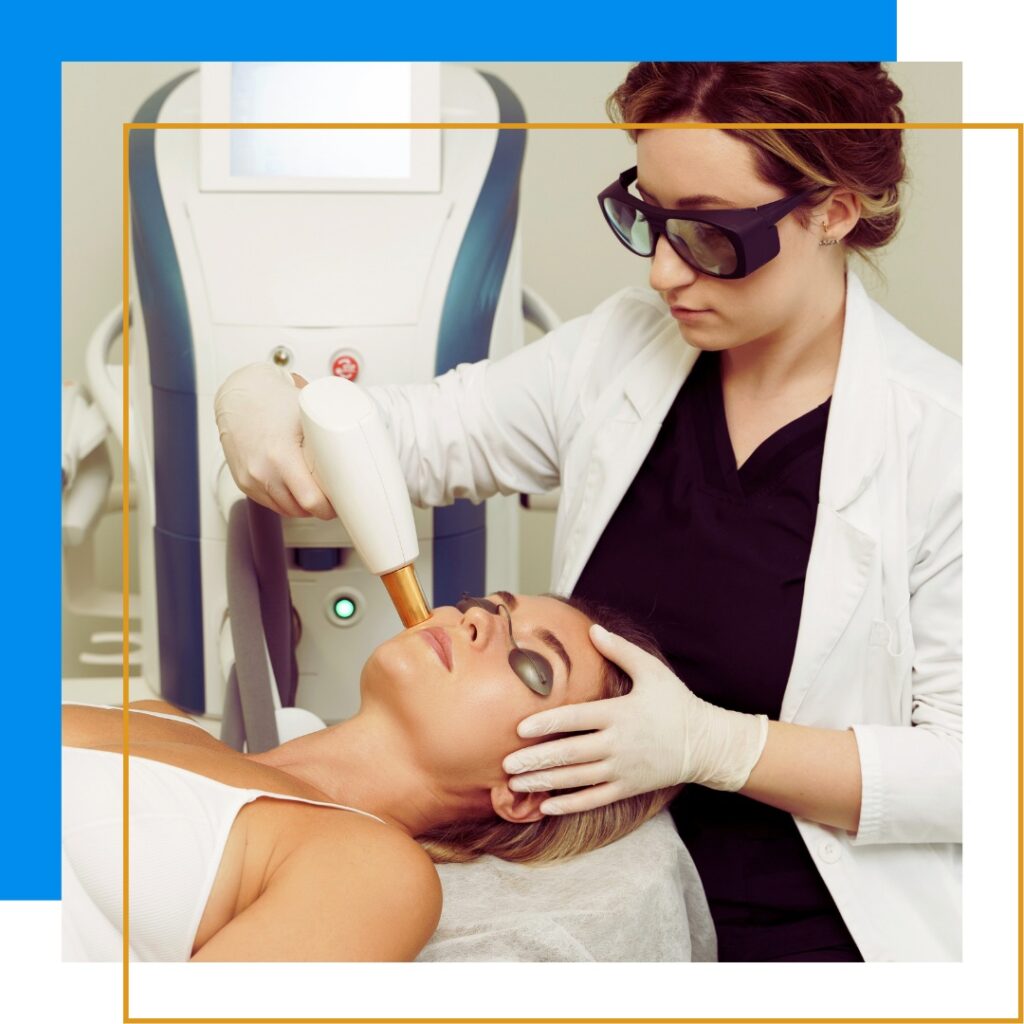 Women receiving IPL treatment, The latest IPL devices are designed to be more compact and efficient, making treatments faster and more accessible.