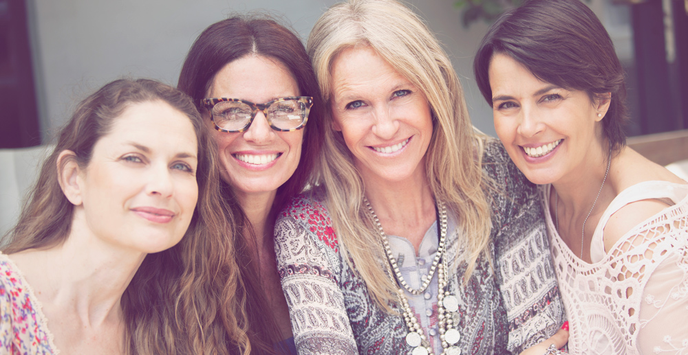 Group of happy confident women - with gently enhanced facial filler from K2 Derm - Dr. Koger